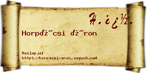 Horpácsi Áron névjegykártya